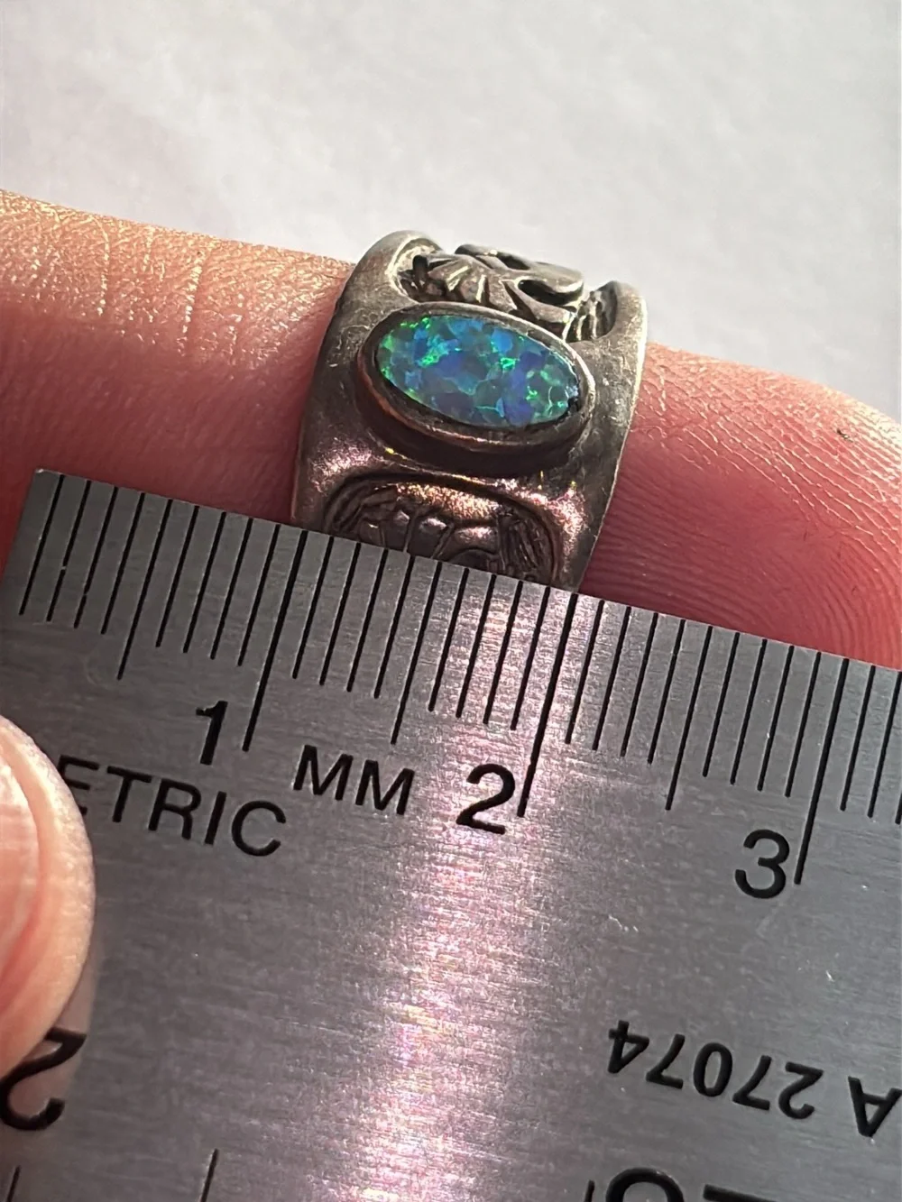 Julios Burbank Sterling Silver Ring Opal